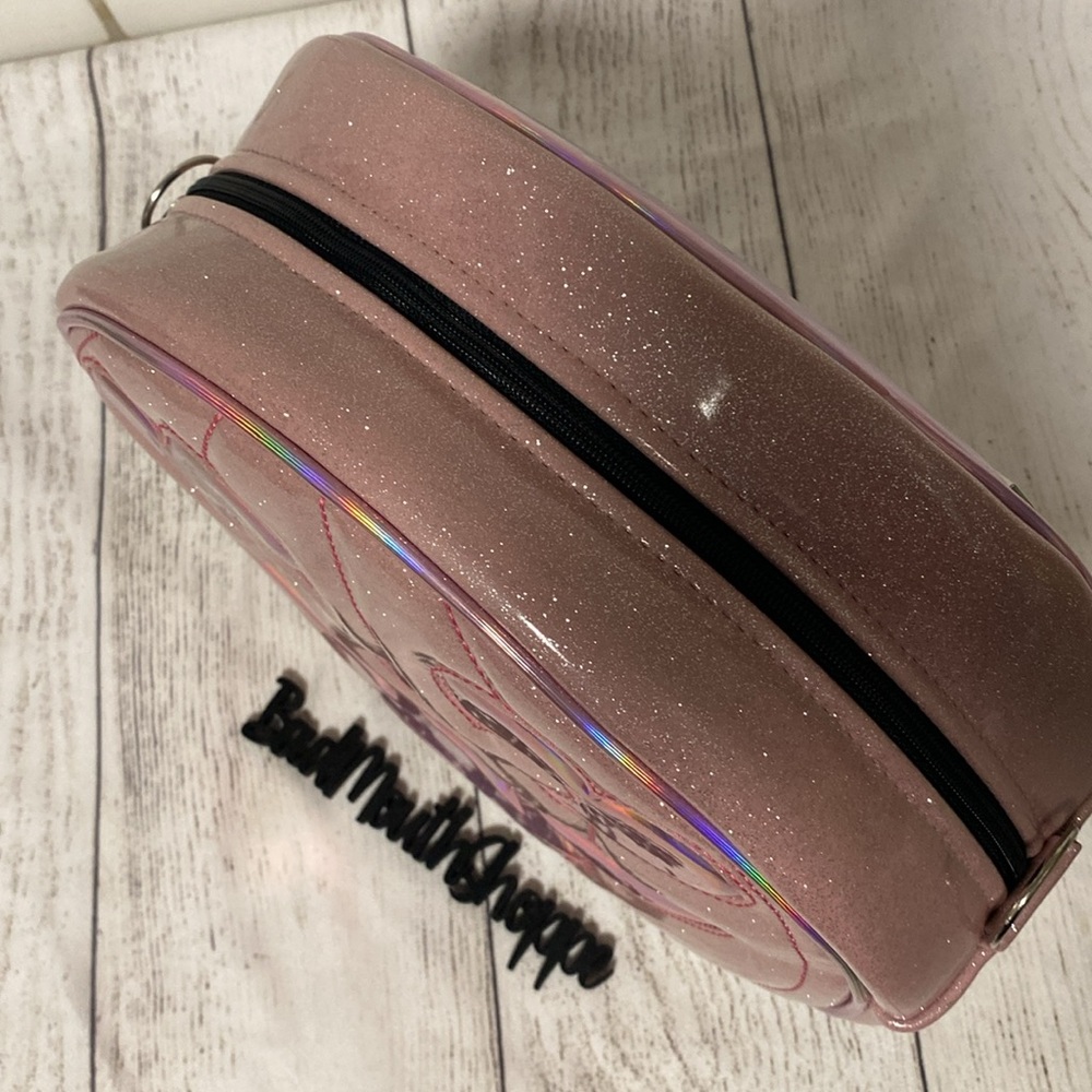 *Double K Originals Heart Pumps for Pumpkins Face Pale Pink Holo Glitter Purse - Picture 9 of 12